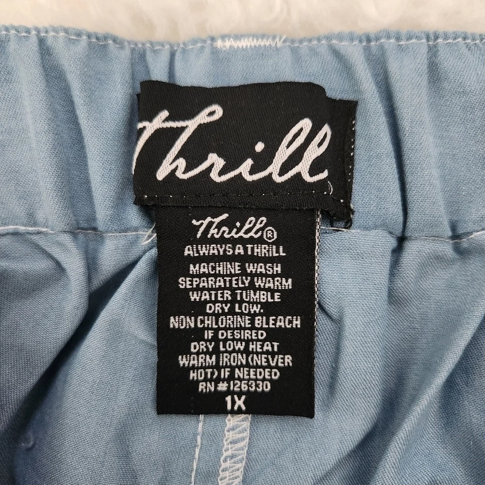 Thrill Jeans Plus Size Organza Detail Straight Leg Jeans. Light Wash. Si…